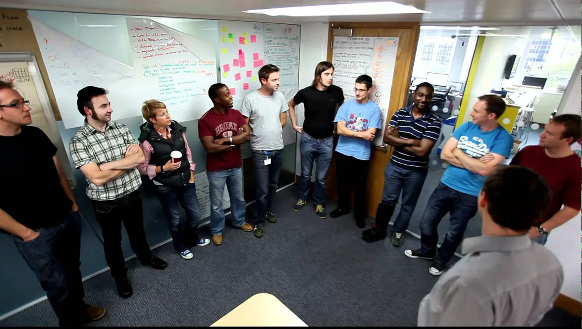 Team standup meeting